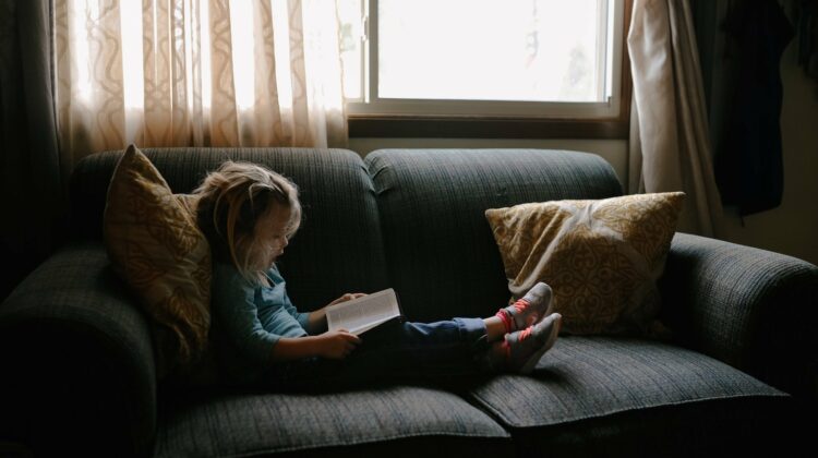 online poetry class girl reading book