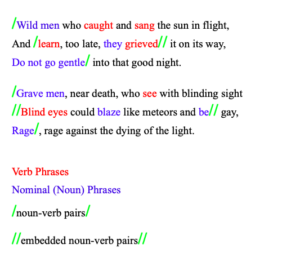 noun-verb pairs: what is the difference between poetry and prose?